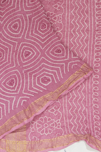 Venkatagiri Cotton Bandhani Lilac Saree