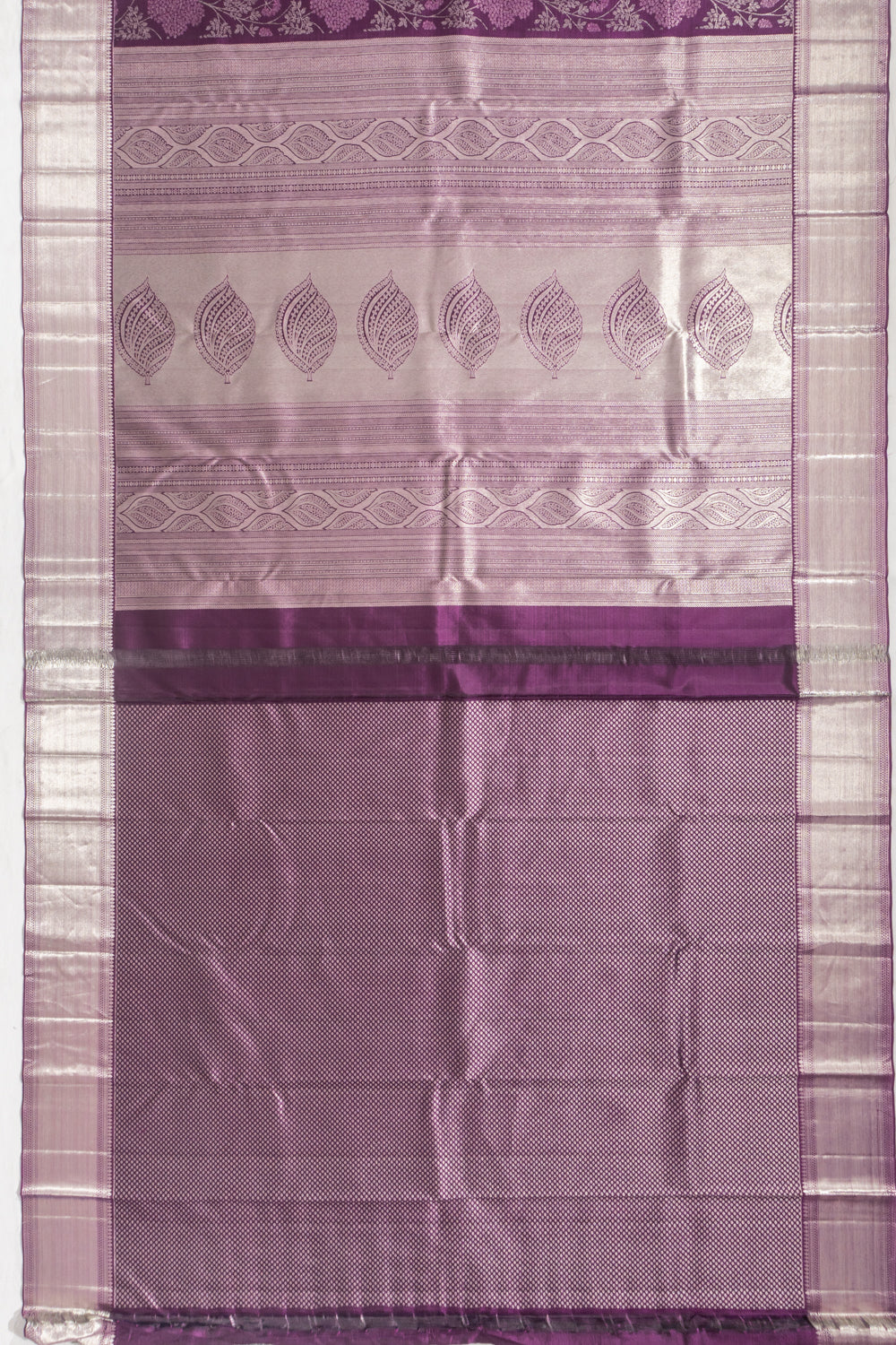 Kanchipuram Silk Brocade Purple Saree With Gift Box And Rakhi