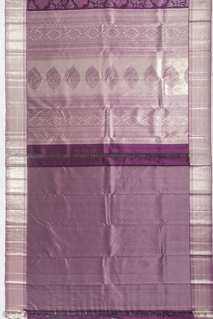 Kanchipuram Silk Brocade Purple Saree With Gift Box And Rakhi