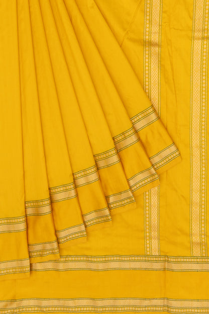 Banarasi Silk Plain Mustard Yellow Saree