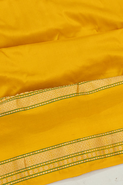 Banarasi Silk Plain Mustard Yellow Saree