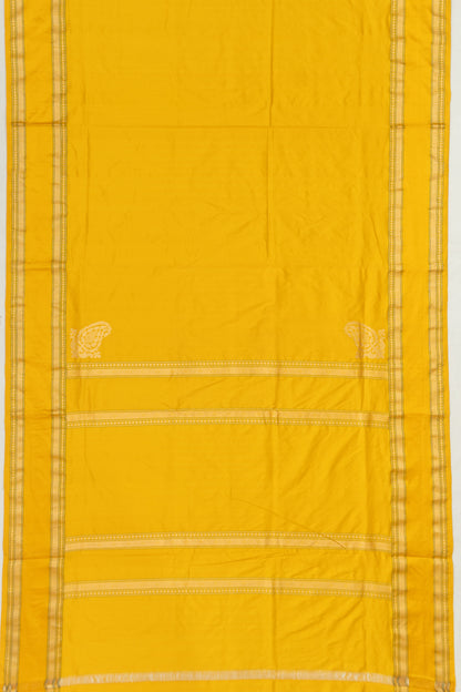 Banarasi Silk Plain Mustard Yellow Saree