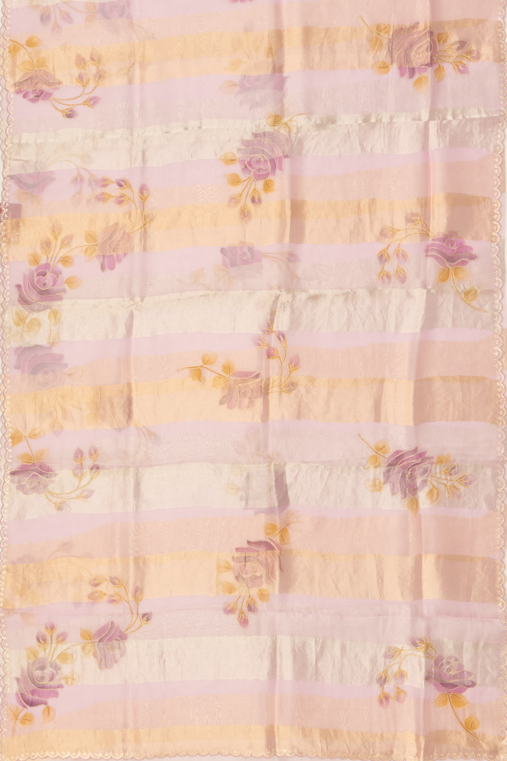 Organza Vertical Lines Lavender Saree