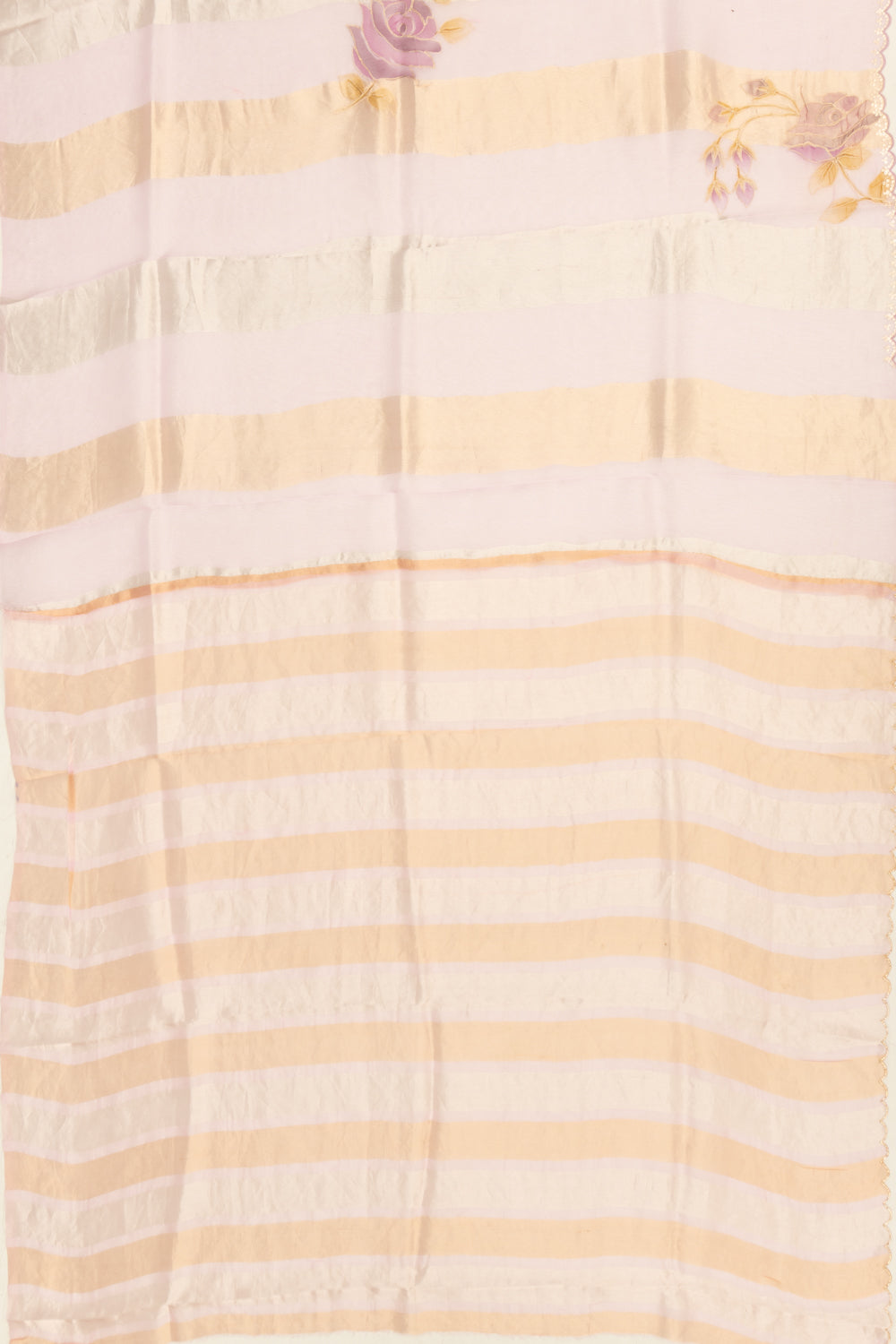 Organza Vertical Lines Lavender Saree
