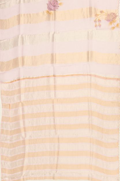 Organza Vertical Lines Lavender Saree