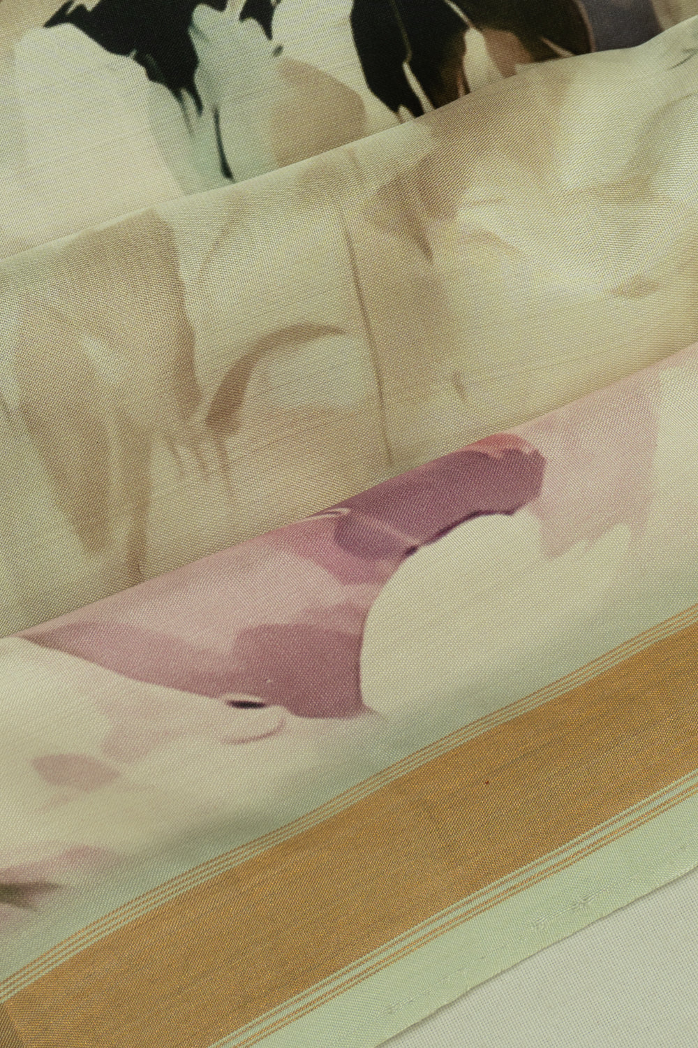 Coimbatore Soft Silk Floral Printed Cream Saree