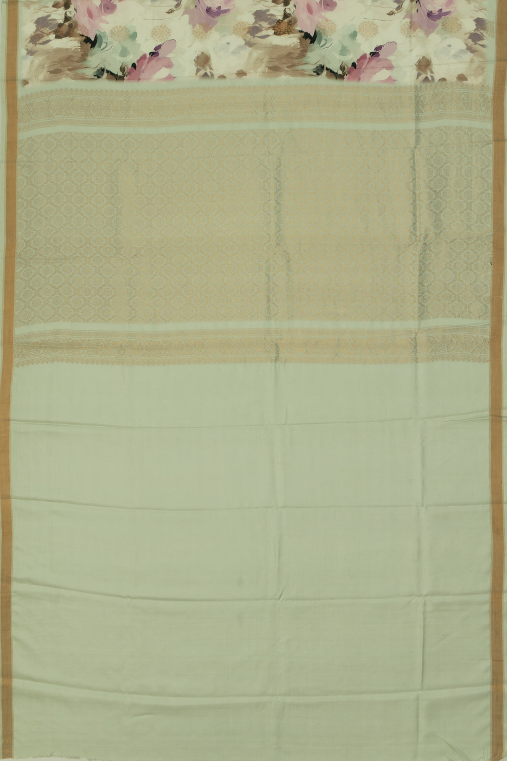 Coimbatore Soft Silk Floral Printed Cream Saree