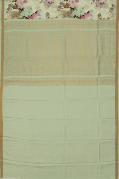 Coimbatore Soft Silk Floral Printed Cream Saree