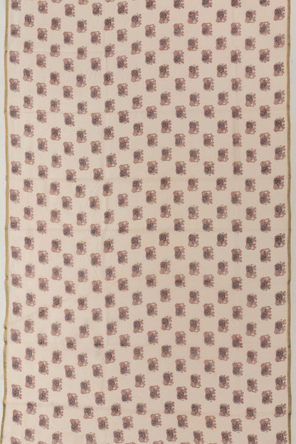 Chanderi Cotton Block Printed Pastel Orange Saree