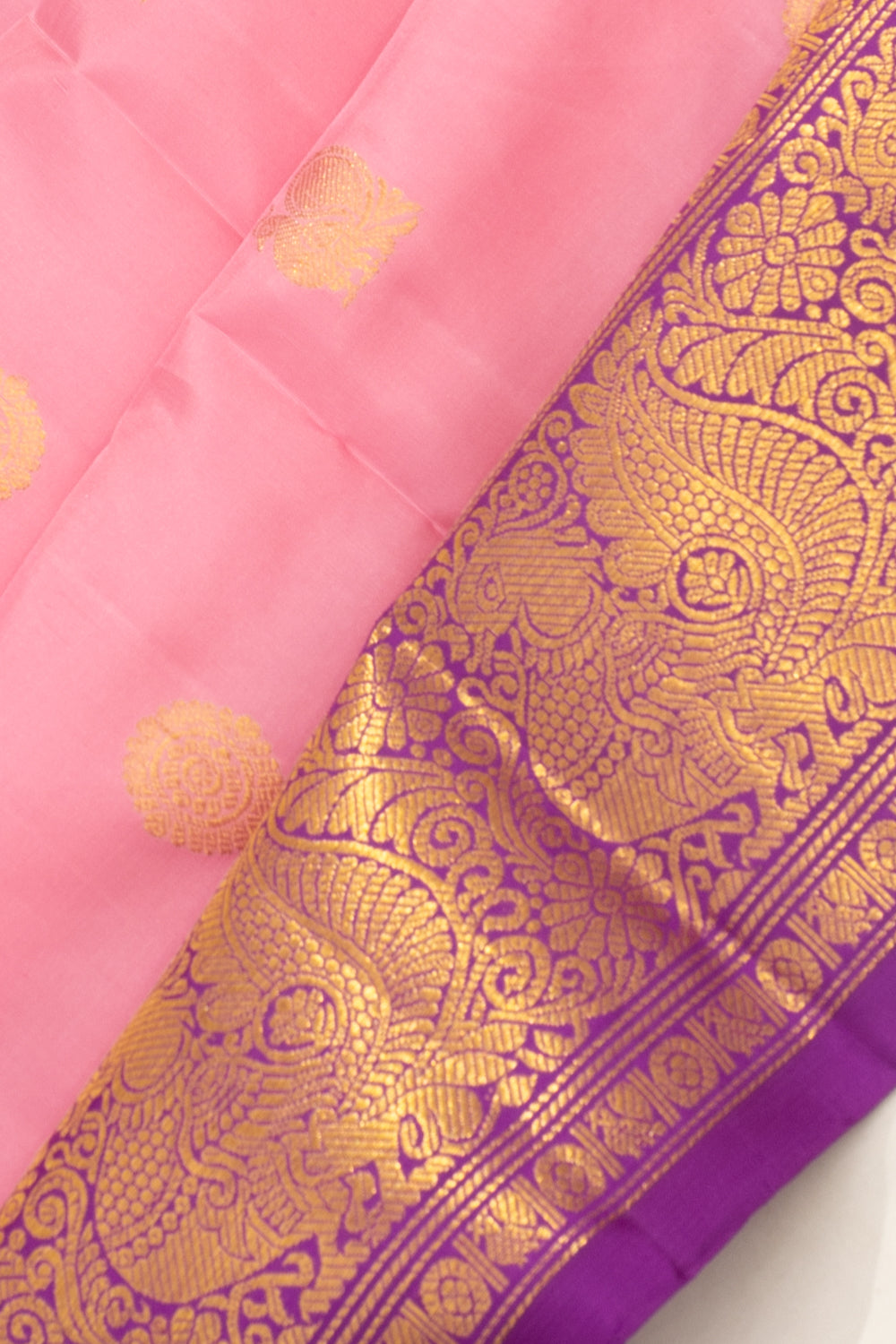 Kanchipuram Silk Butta Pink Saree