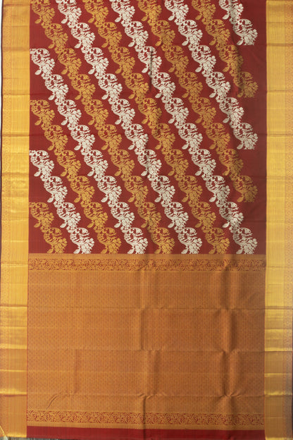 Kanchipuram Silk Jaal Maroon Saree