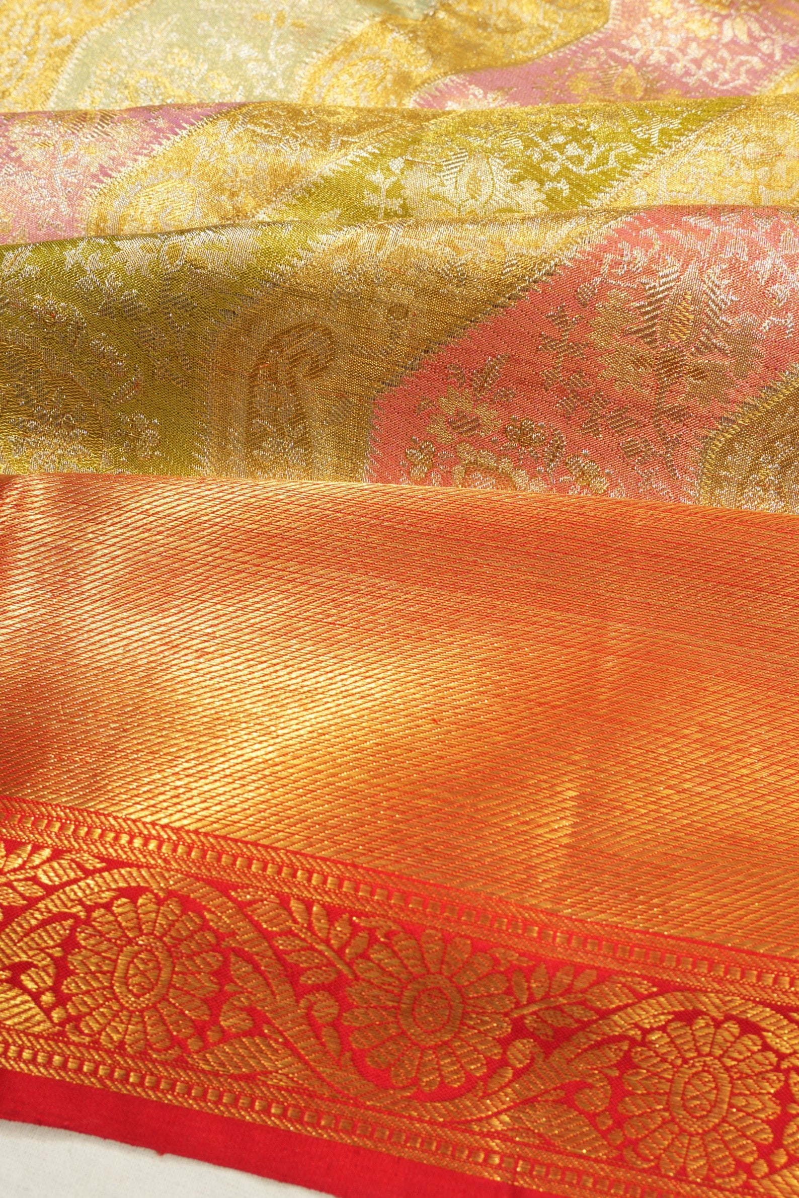 Kanchipuram Silk Tissue Brocade Rangkat Saree