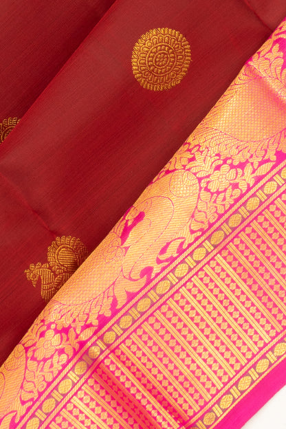 Kanchipuram Silk Butta Maroon Saree