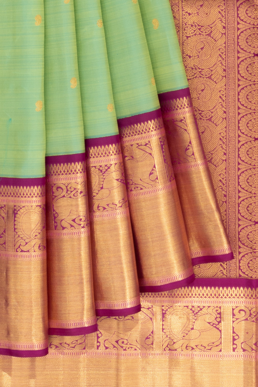 Kanchipuram Silk Butta Green Saree