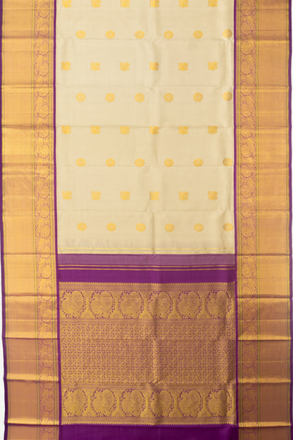 Kanchipuram Silk Butta Beige Saree