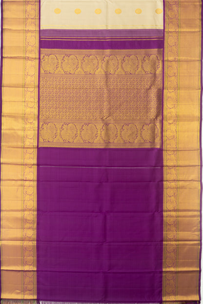 Kanchipuram Silk Butta Beige Saree