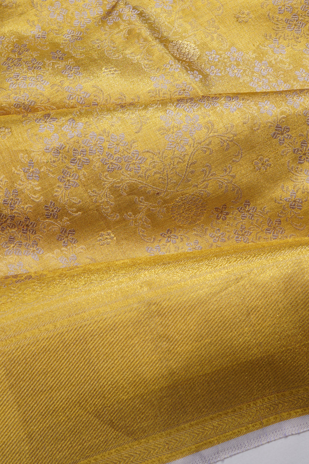 Kanchipuram Silk Tissue Brocade Gold Saree