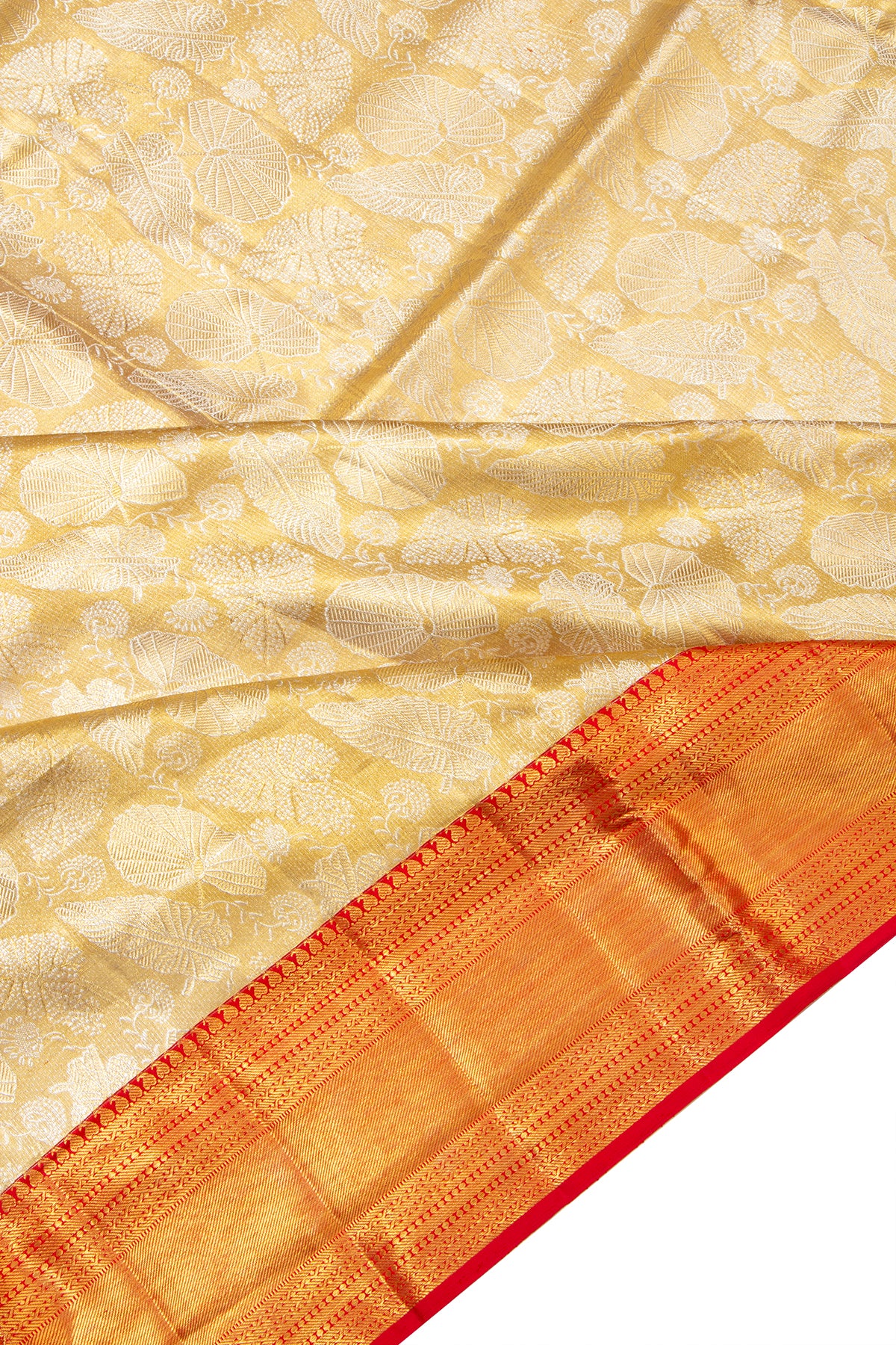 Kanchipuram Silk Tissue Brocade Gold Saree
