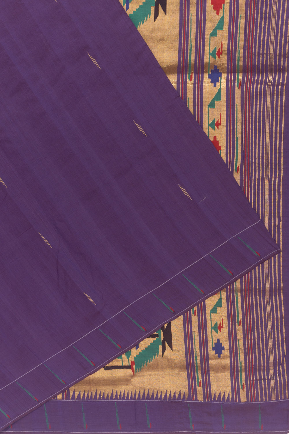 Paithani Cotton Butta Violet Saree