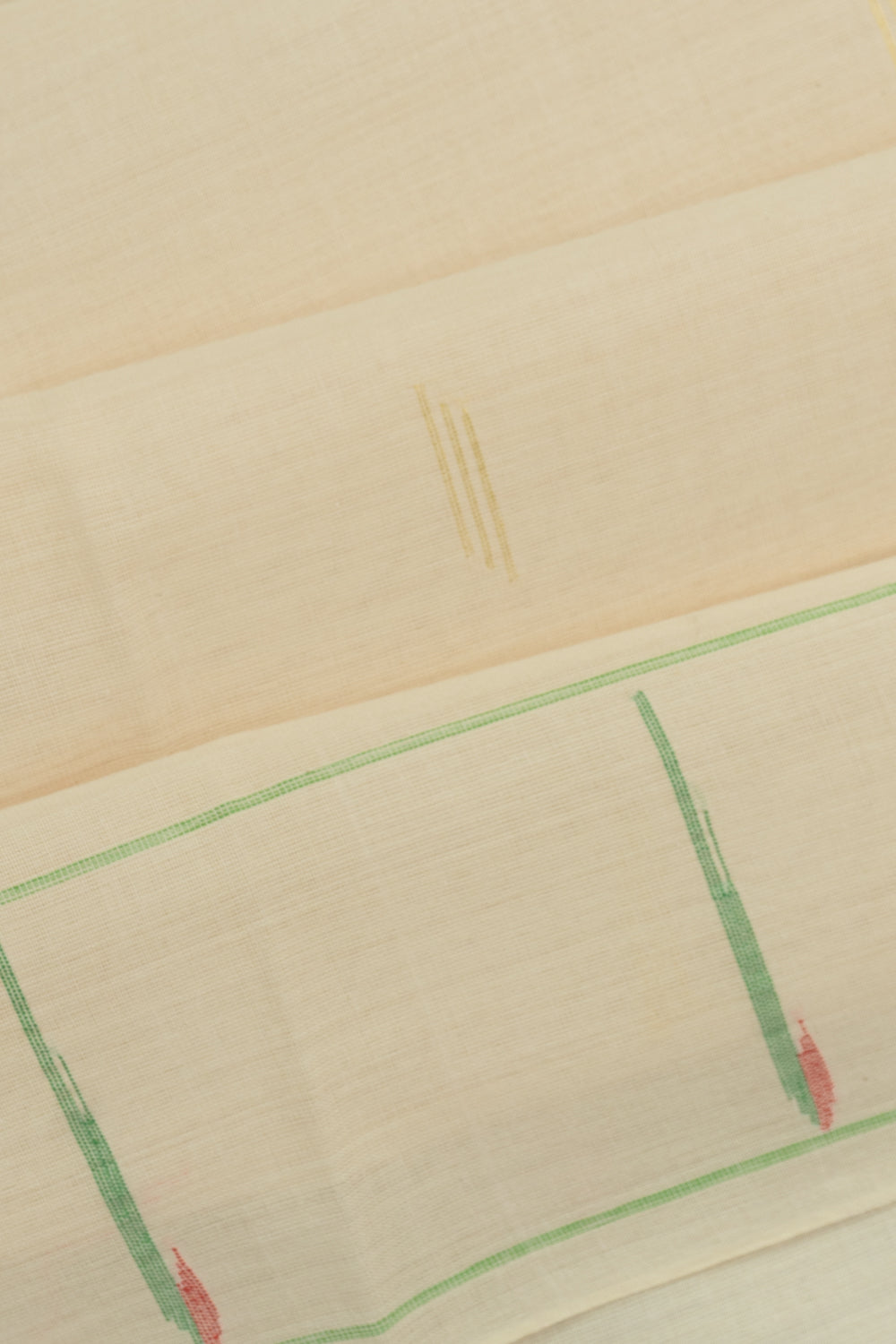 Paithani Cotton Butta Off White Saree