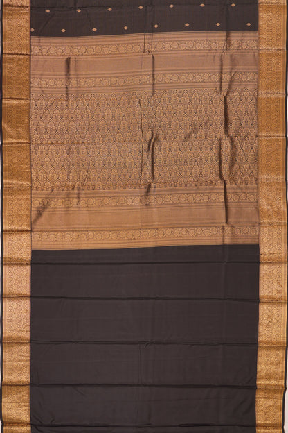 Taranga Kanchi Silk Oosi Lines And Butta Black Saree