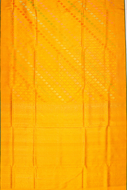 Kanchipuram Silk Brocade Yellow Saree