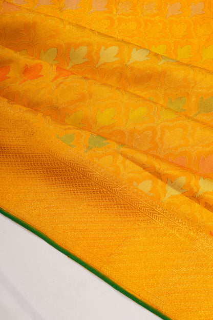 Kanchipuram Silk Brocade Yellow Saree