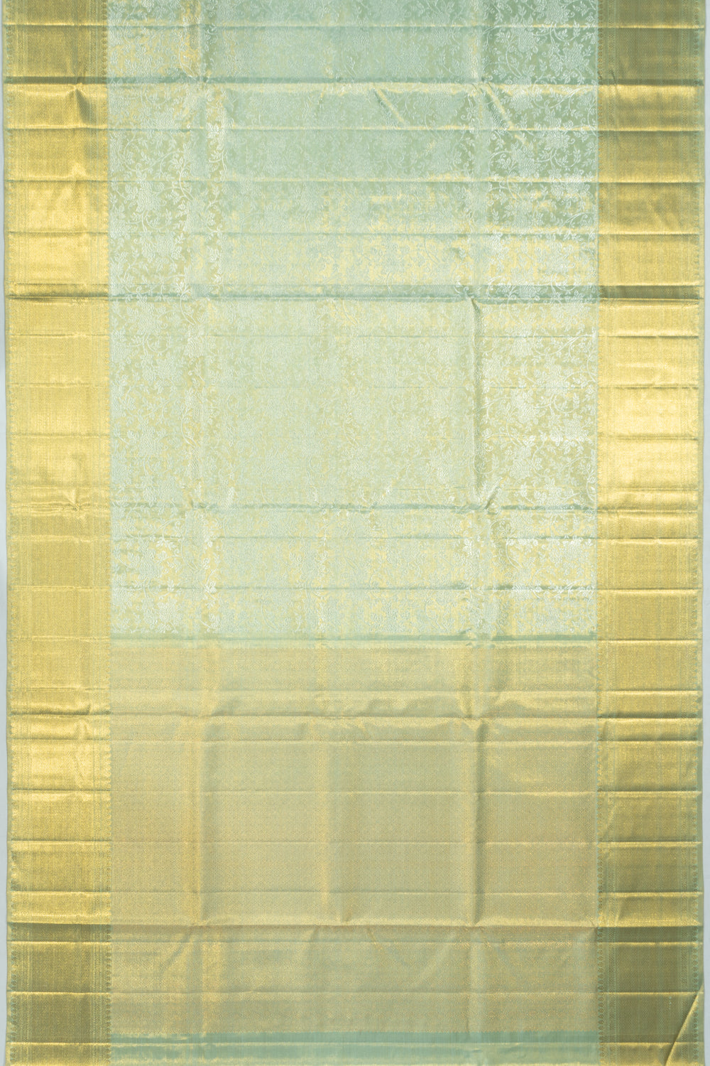 Kanchipuram Silk Tissue Jaal Sea Green Saree