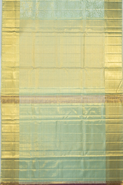 Kanchipuram Silk Tissue Jaal Sea Green Saree