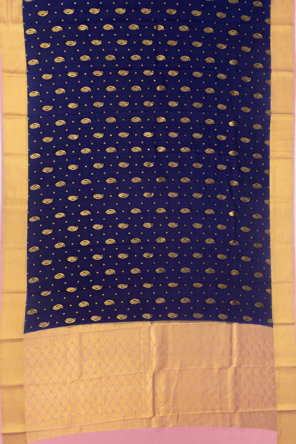 Pure Binny Silk Butta Dark Blue Saree