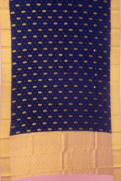 Pure Binny Silk Butta Dark Blue Saree