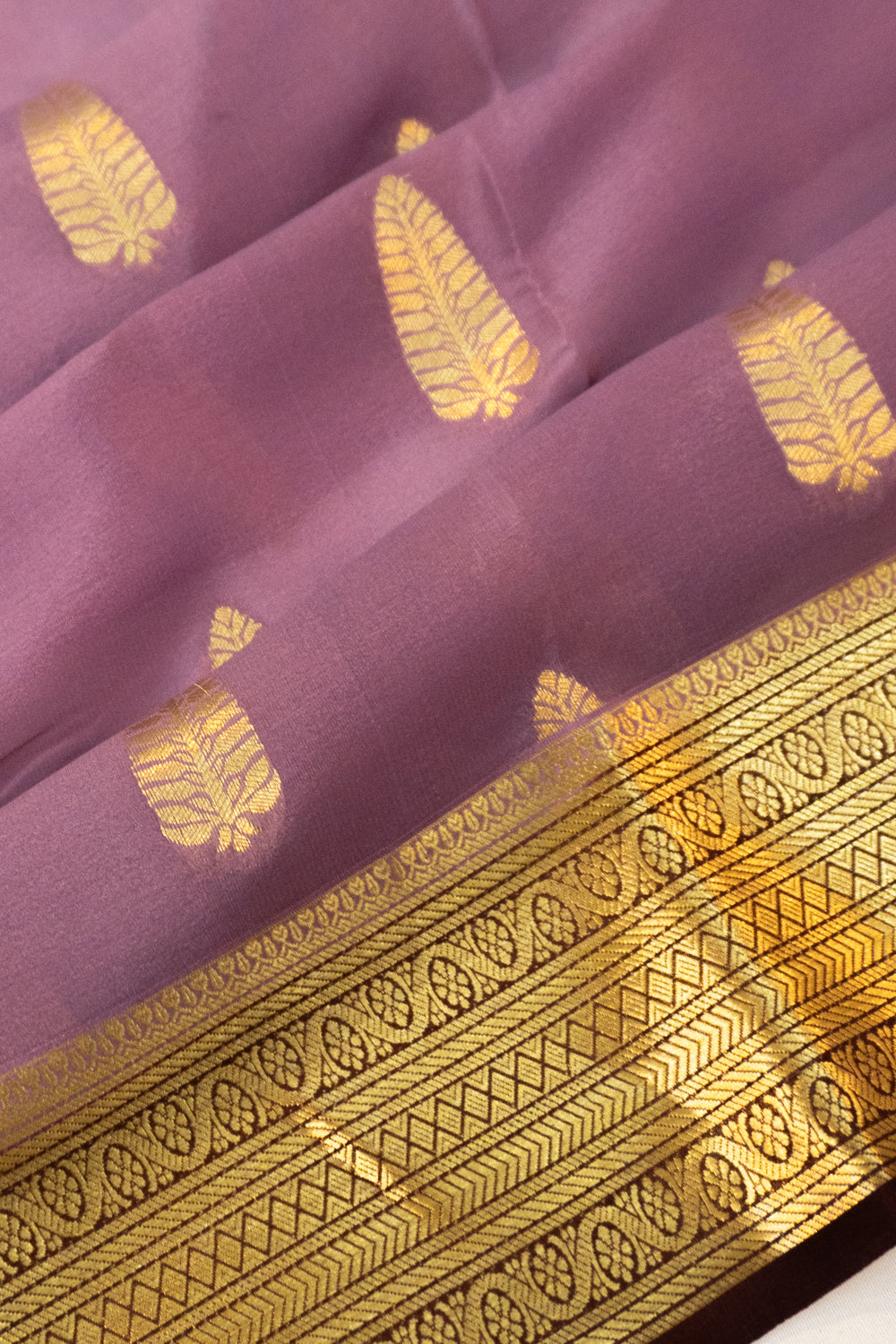 Pure Binny Silk Butta Lavender Saree