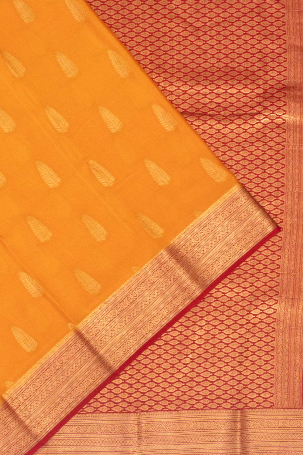 Pure Binny Silk Butta Mustard Yellow Saree