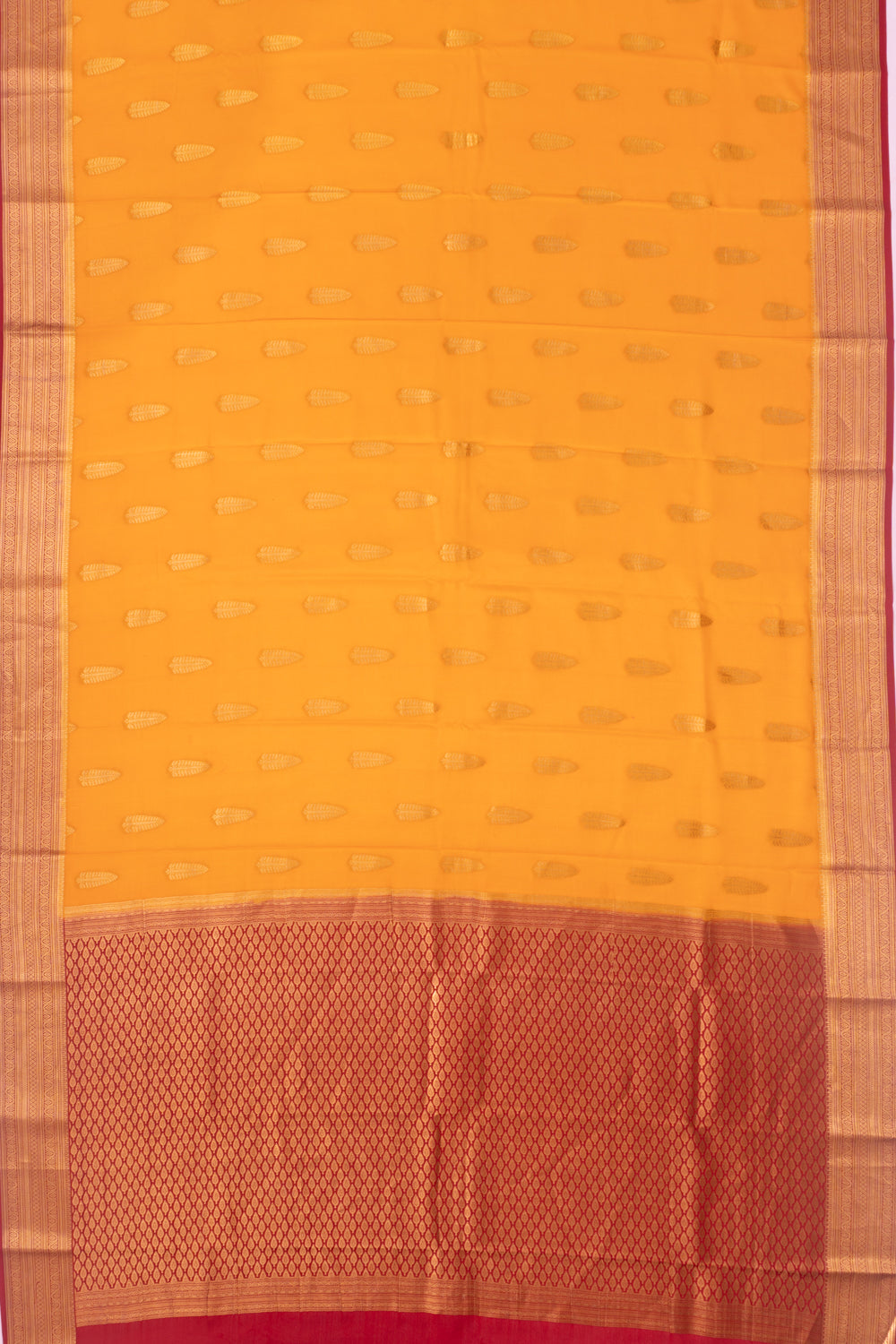Pure Binny Silk Butta Mustard Yellow Saree