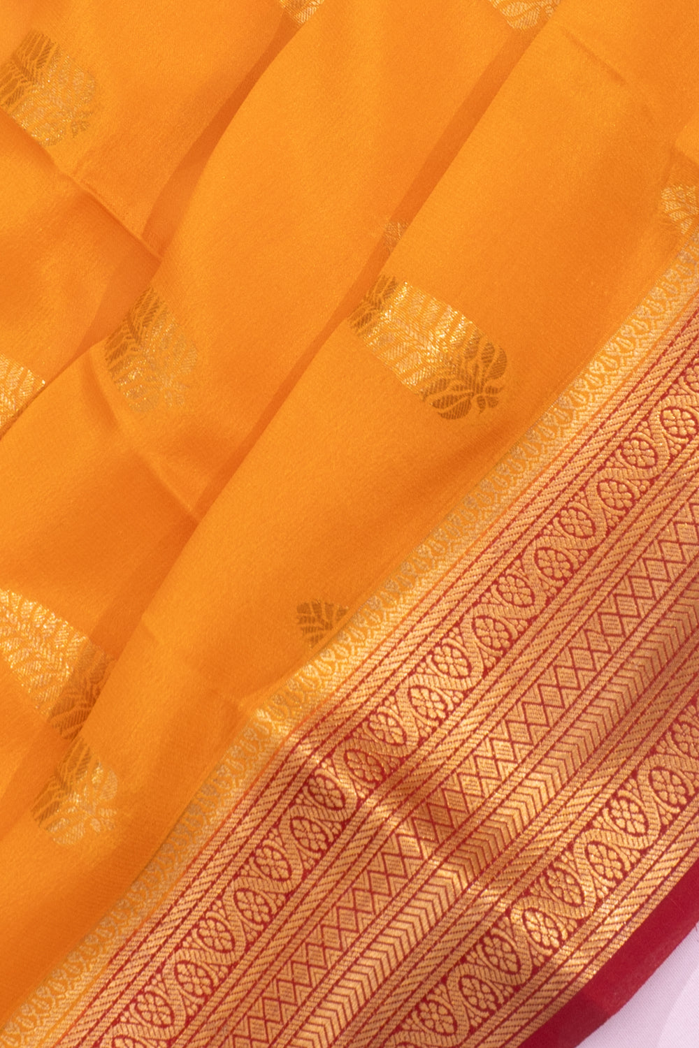 Pure Binny Silk Butta Mustard Yellow Saree