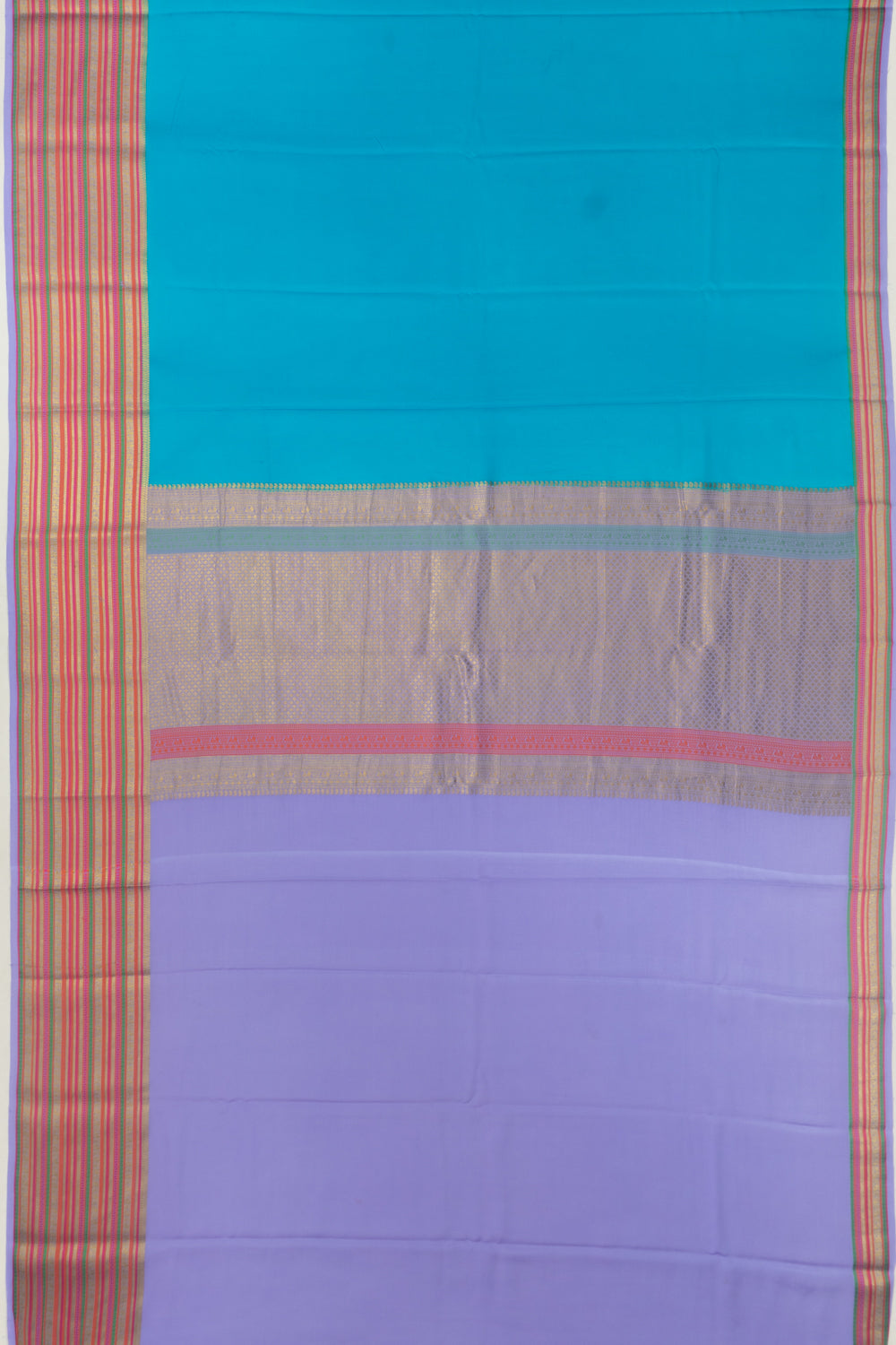 Pure Binny Silk Plain Sky Blue Saree