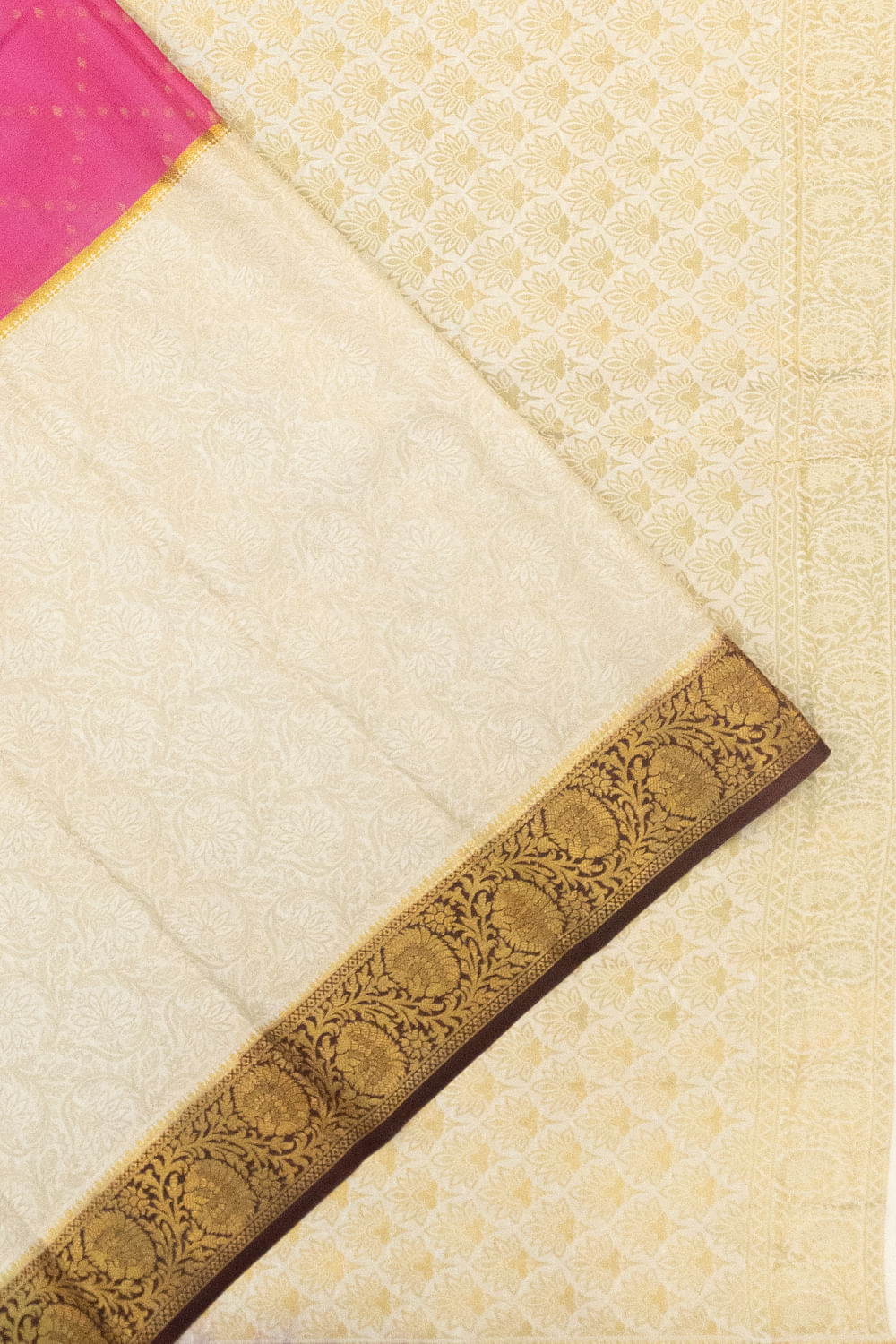 Pure Binny Silk Half And Half Criss Cross Checks And Brocade