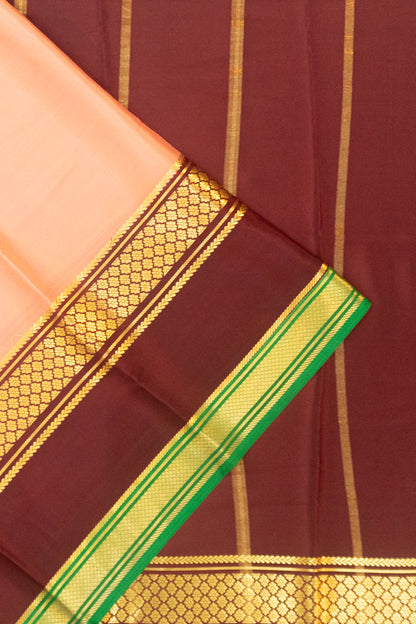 Pure Binny Silk Plain Peach Saree