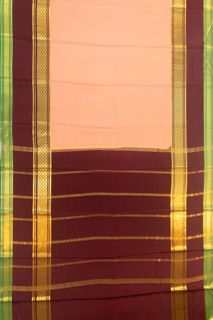 Pure Binny Silk Plain Peach Saree