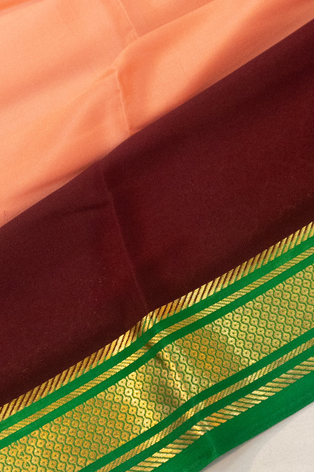 Pure Binny Silk Plain Peach Saree