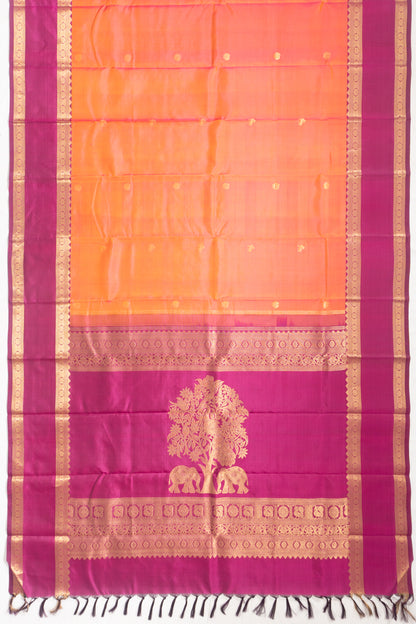 Kanchipuram Silk Butta Orange Saree