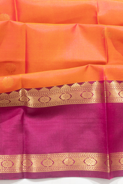 Kanchipuram Silk Butta Orange Saree