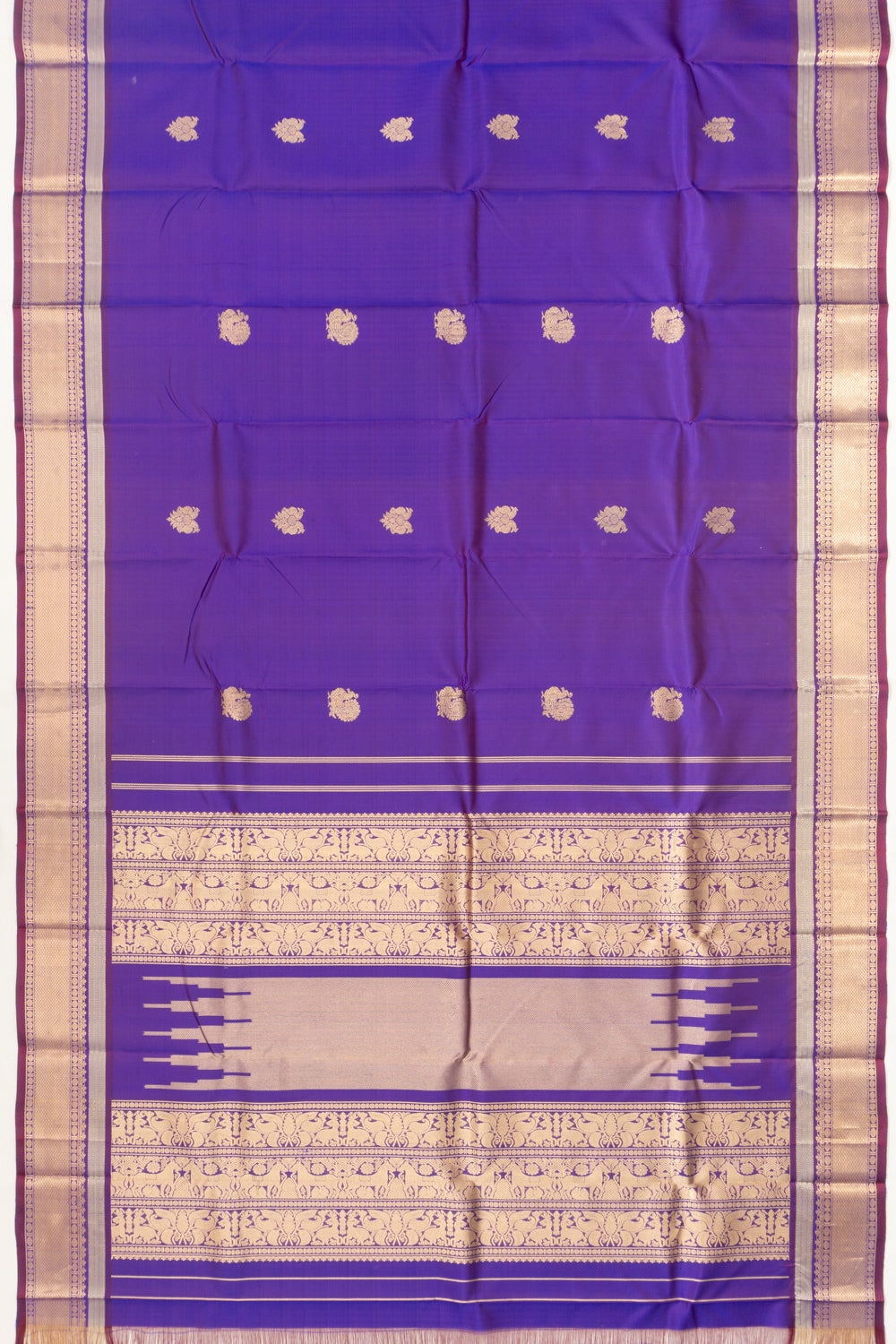 Kanchipuram Silk Butta Violet Saree