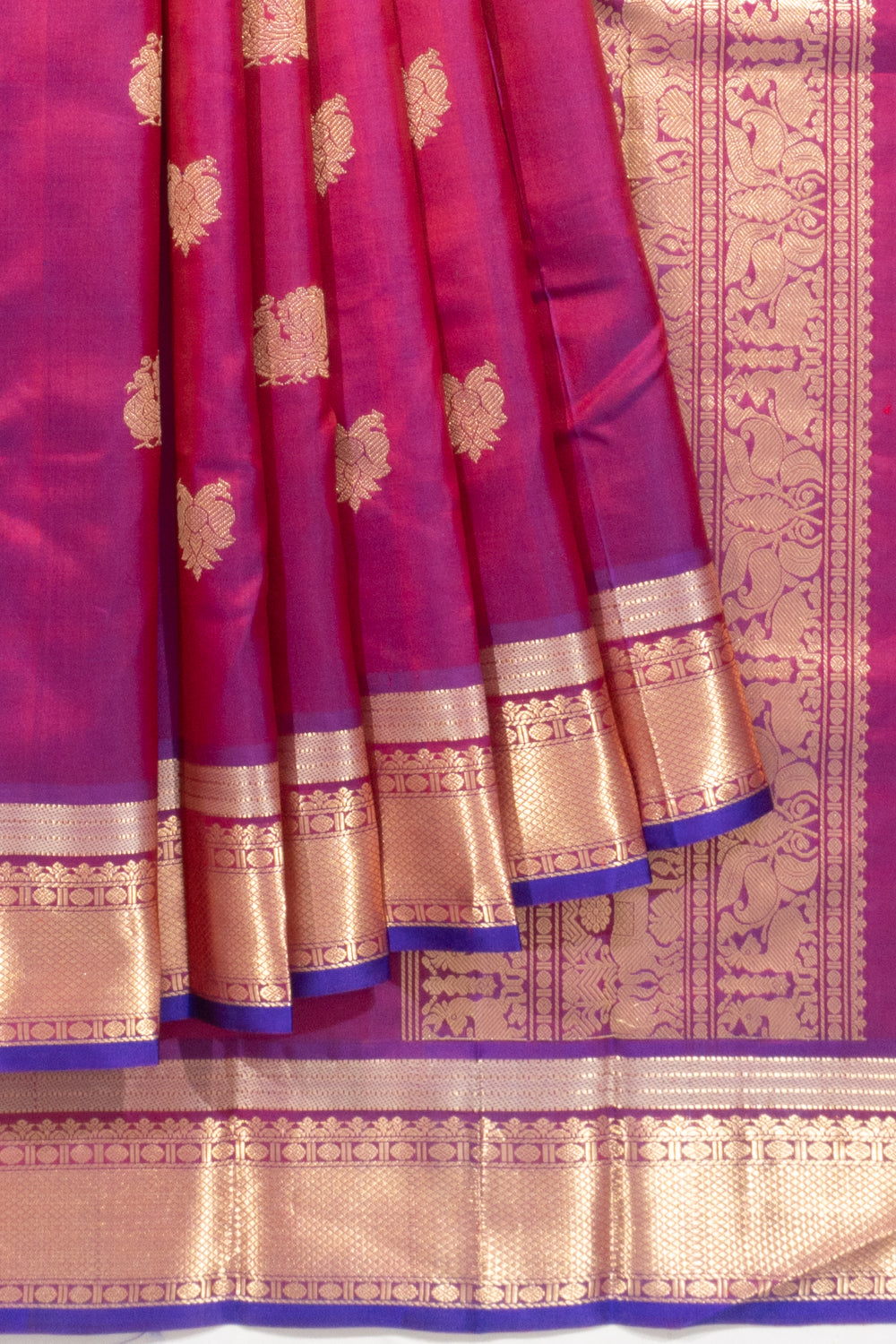 Kanchipuram Silk Butta Dual Tone Purple And Violet Saree