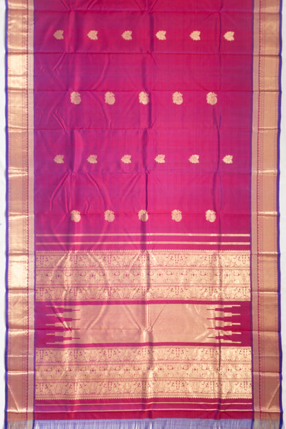 Kanchipuram Silk Butta Dual Tone Purple And Violet Saree