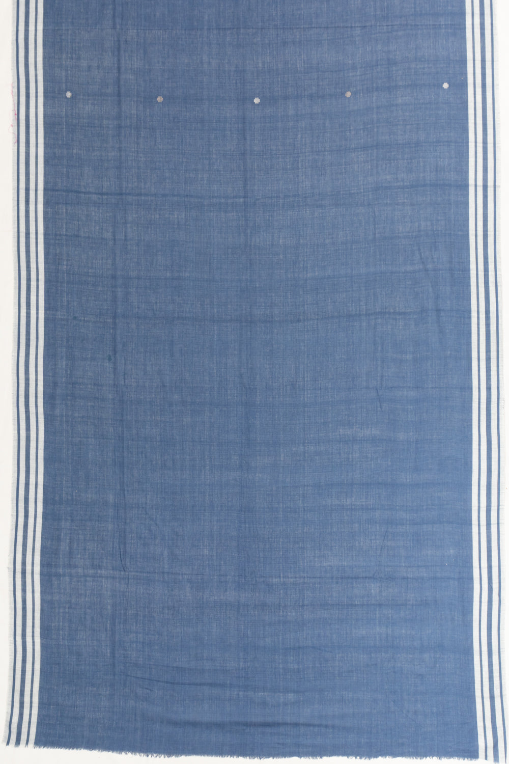 Bawan Butti Pure Cotton Butta Indigo Blue Saree