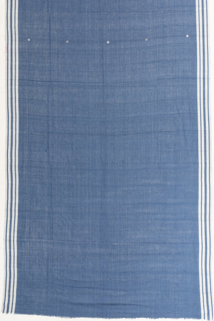 Bawan Butti Pure Cotton Butta Indigo Blue Saree