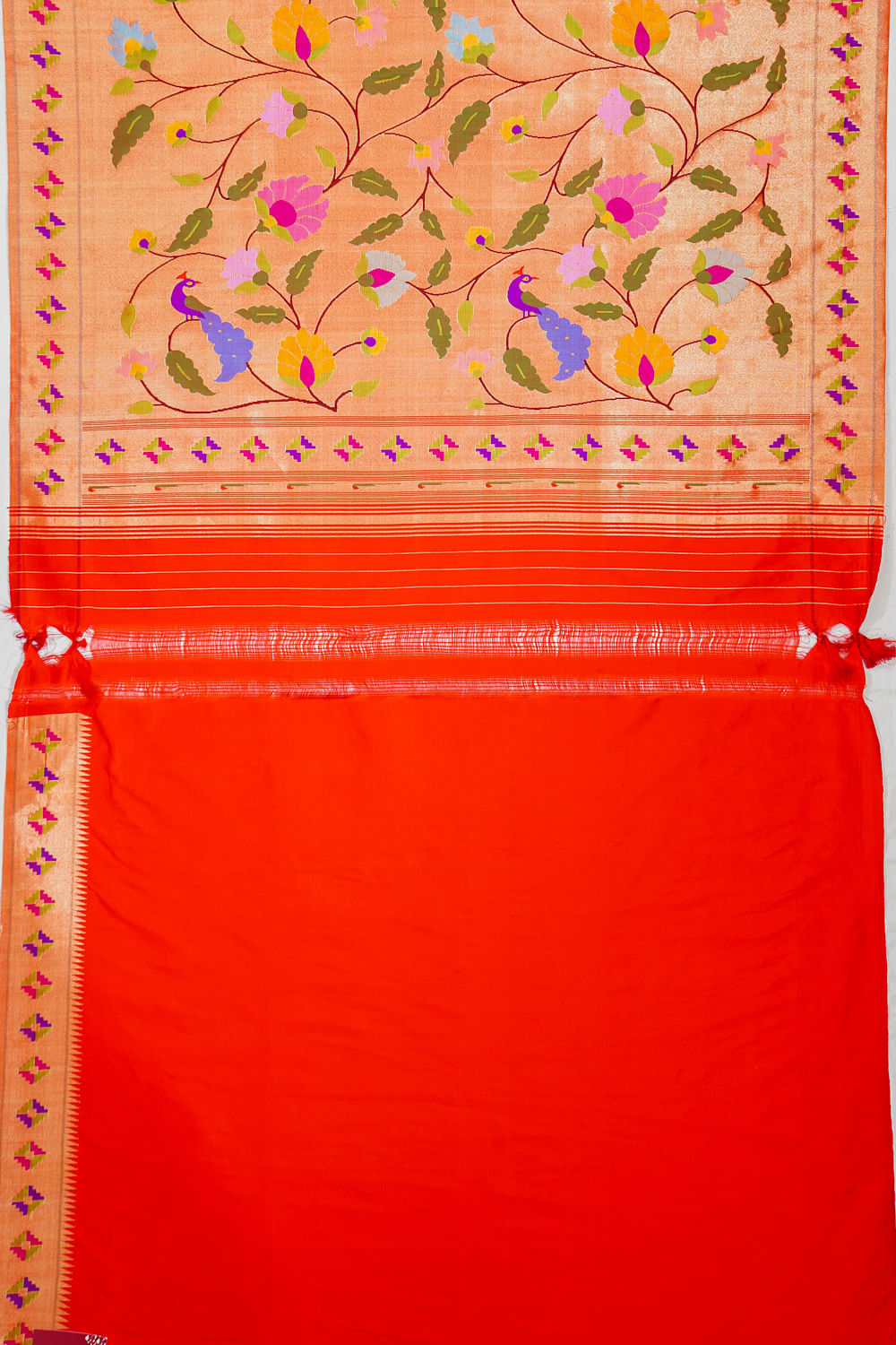 Paithani Silk All Over Jaal Red Saree