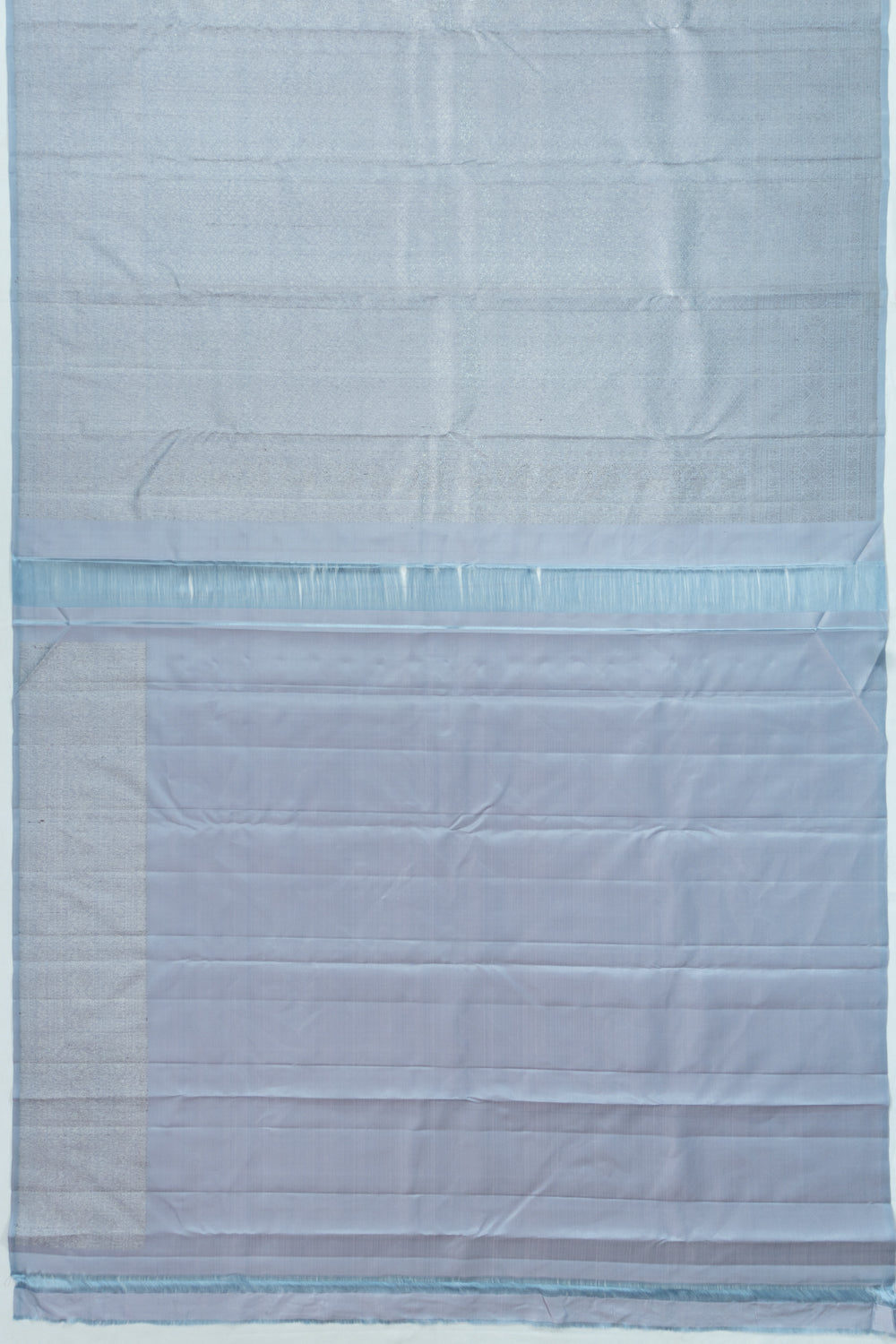 Kanchipuram Silk Antique Zari Jaal And Butta Powder Blue Saree With Gift Box And Rakhi