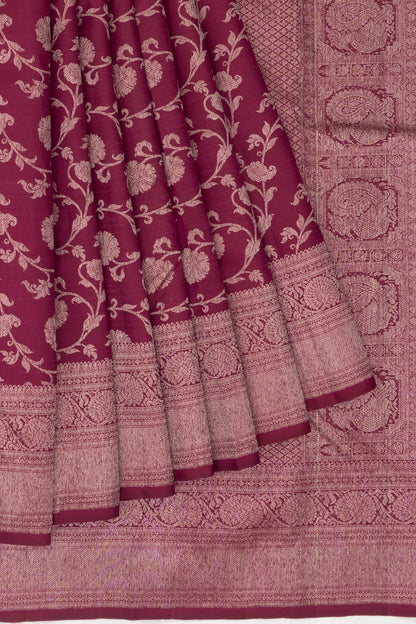 Kanchipuram Silk Antique Zari Jaal Maroon Saree